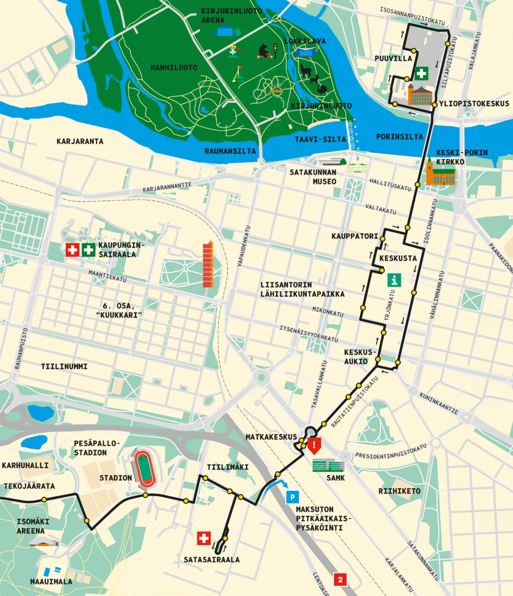 Cityline (line 1) route on the map